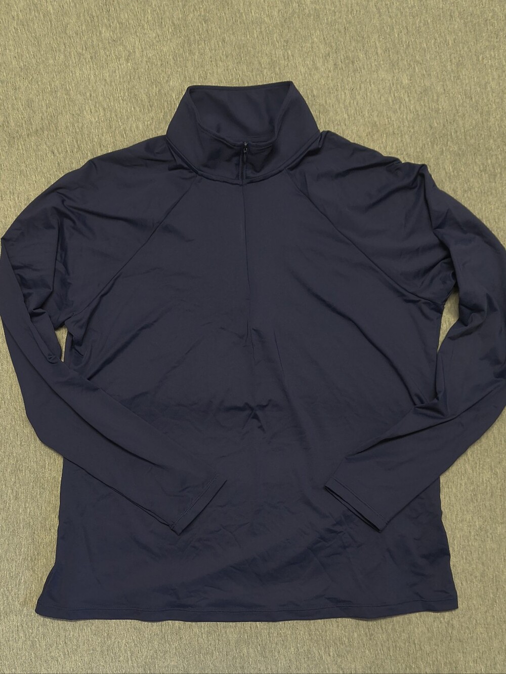 Lands’ End Women’s UPF Long‑Sleeve Swim Rash Guard – Navy Blue (Size M)